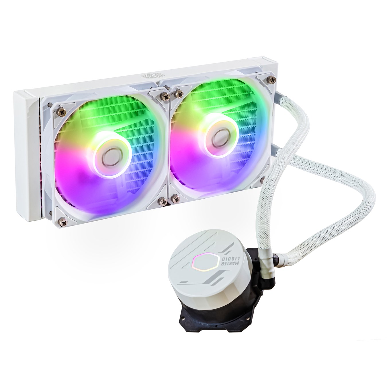 COOLER MASTER MASTERLIQUID 240L CORE ARGB (BLANCO) / ENFRIAMIENTO LIQUIDO DE 240MM / SOCKET LGA 1700, 1200, 115X, 1366, AMX, FMX